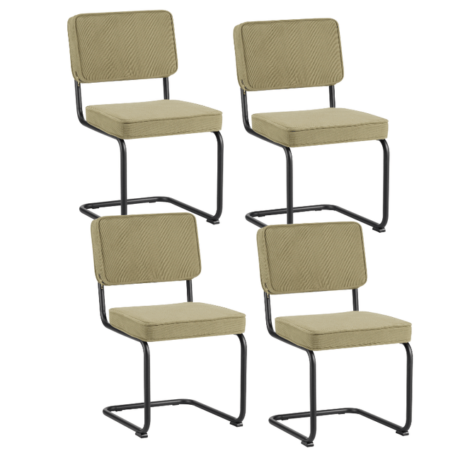 Dining room chairs - Set of 4 Dining room chairs Remo Green Rib fabric - Without Armrests - Dimehouse