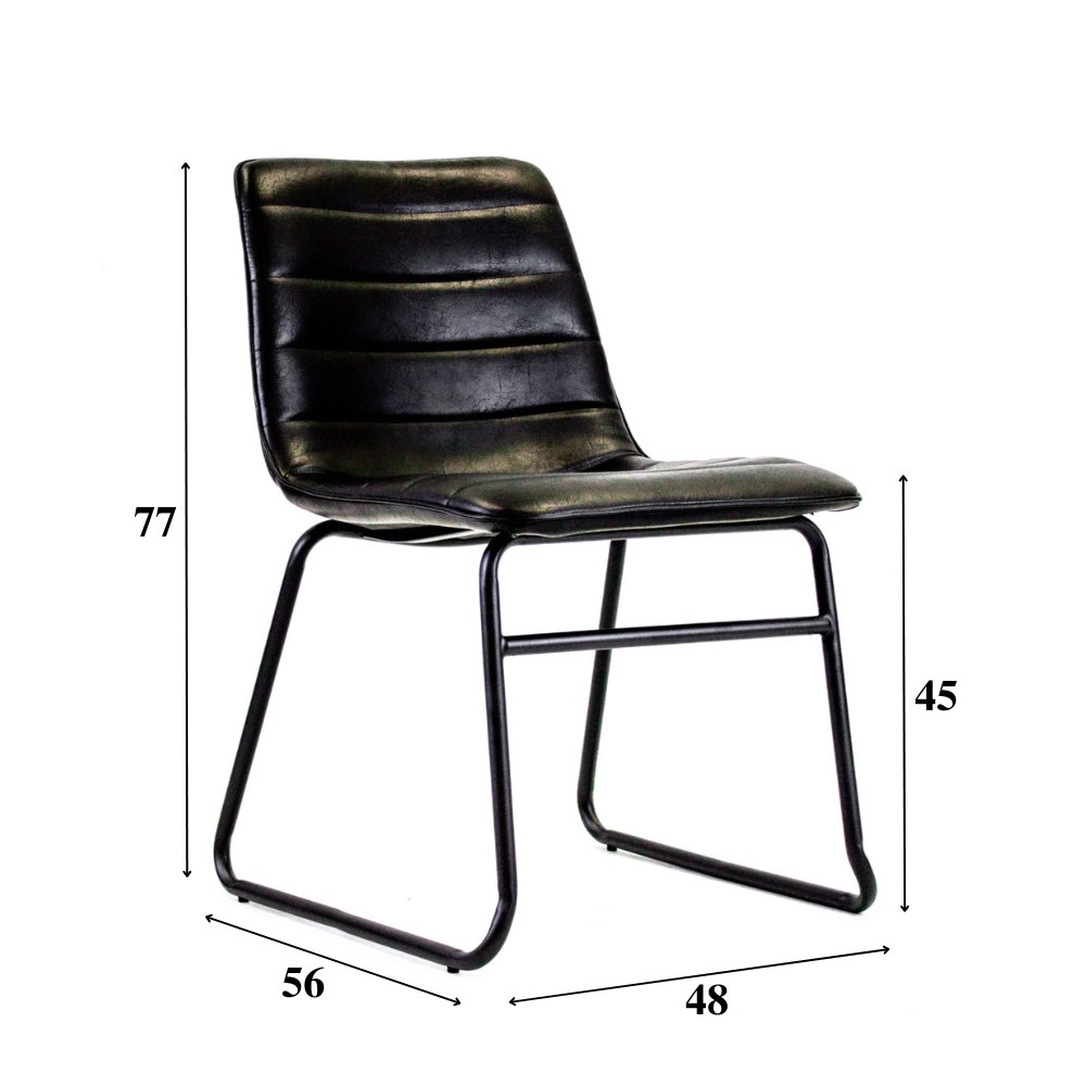 Dining room chairs - Industrial dining room chair Mark black - Dimehouse
