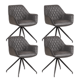 Dining room chairs - Set of 4 Industrial Dining room chairs Gian Anthracite - With Armrests - Dimehouse