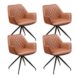 Dining room chairs - Set of 4 Industrial Dining room chairs Gian Cognac - With Armrests - Dimehouse