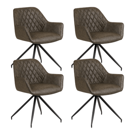 Dining room chairs - Set of 4 Industrial Dining room chairs Gian Green - With Armrests - Dimehouse