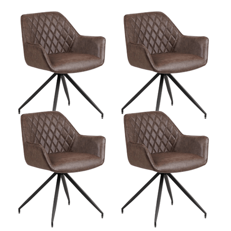 Dining room chairs - Set of 4 Industrial Dining room chairs Gian Taupe - With Armrests - Dimehouse