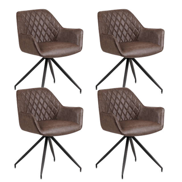 Dining room chairs - Set of 4 Industrial Dining room chairs Gian Taupe - With Armrests - Dimehouse