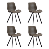 Dining room chairs - Set of 4 Dining room chairs Industrial Green Faux Leather Barry - Without Armrests - Dimehouse