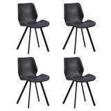 Dining room chairs - Set of 4 Dining room chairs Industrial Black Faux Leather Barry - Without Armrests - Dimehouse