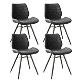 Dining room chairs - Set of 4 Dining room chairs Beau Anthracite Chenille Fabric - Without Armrests - Dimehouse