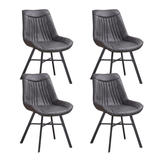 Dining room chairs - Set of 4 Dining room chairs Jada Anthracite Eco - leather - Without Armrests - Dimehouse
