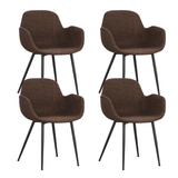 Dining room chairs - Set of 4 Dining room chairs with bucket-shaped seat Mick brown - Dimehouse