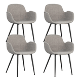 Dining room chairs - Set of 4 Dining room chairs with bucket-shaped seat Mick gray - Dimehouse