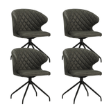 Dining room chairs - Set of 4 Swivel dining room chairs Eloi Anthracite - Dimehouse