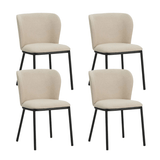 Dining room chairs - Set of 4 Dining room chairs Tess Beige Bouclé Fabric - Without Armrests - Dimehouse