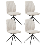 Dining room chairs - Set of 4 Swivel Dining room chairs Light gray Charly Chenille Fabric - Dimehouse