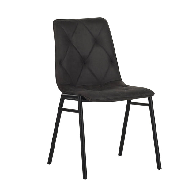 Dining room chairs - Dining room chair Noan Microfibre Anthracite - Without Armrests - Dimehouse