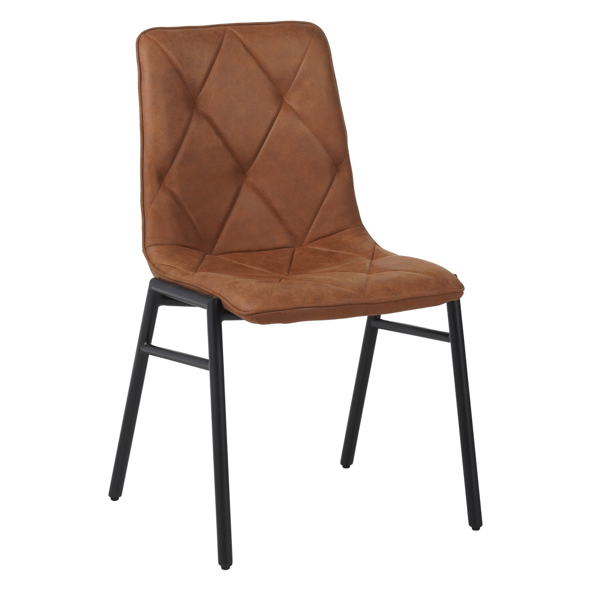 Dining room chairs - Dining room chair Noan Microfibre Cognac - Without Armrests - Dimehouse