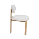 Dining room chairs - Japandi Dining room chair Miyo Bouclé Beige - Oak look Frame - Dimehouse