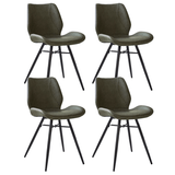 Dining room chairs - Set of 4 Dining room chairs Beau Industrial Green Faux Leather - Without Armrests - Dimehouse