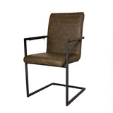Dining room chairs - Industrial Dining room chair Green Bras - With Armrest - Dimehouse