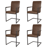 Dining room chairs - Set of 4 Dining room chairs Bras Industrial Taupe - With Armrests - Dimehouse