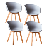 Dining room chairs - Set of 4 Dining room chairs Herning Scandinavian Gray - Plastic and Beech wood - Dimehouse