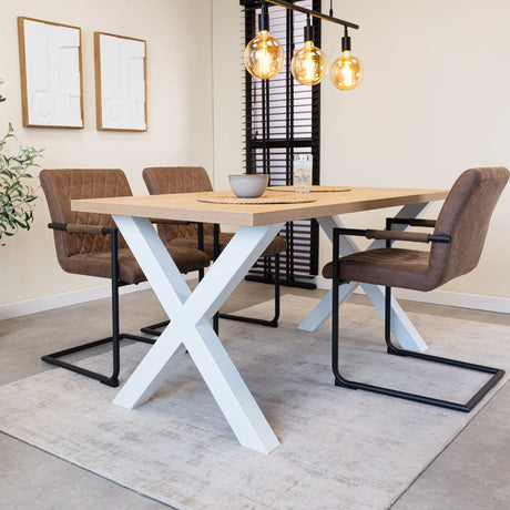 Dining tables - Dining table Lenzo Rustic Oak Dimehouse
