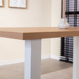 Dining tables - Dining table Lenzo Rustic Oak U - white leg - Dimehouse