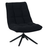 Armchairs - Modern swivel armchair black bouclé fabric 360° rotatable Yuki - Dimehouse