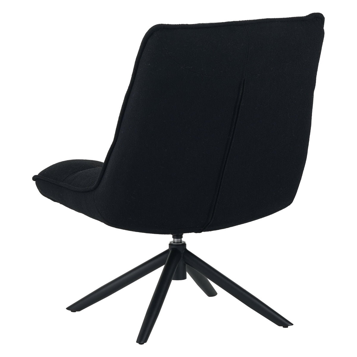 Armchairs - Modern swivel armchair black bouclé fabric 360° rotatable Yuki - Dimehouse