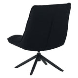 Armchairs - Modern swivel armchair black bouclé fabric 360° rotatable Yuki - Dimehouse