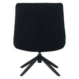 Armchairs - Modern swivel armchair black bouclé fabric 360° rotatable Yuki - Dimehouse
