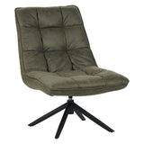 Armchairs - Industrial swivel armchair green eco - leather 360° rotatable Yuki - Dimehouse