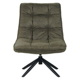 Armchairs - Industrial swivel armchair green eco - leather 360° rotatable Yuki - Dimehouse