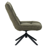 Armchairs - Industrial swivel armchair green eco - leather 360° rotatable Yuki - Dimehouse