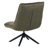 Armchairs - Industrial swivel armchair green eco - leather 360° rotatable Yuki - Dimehouse