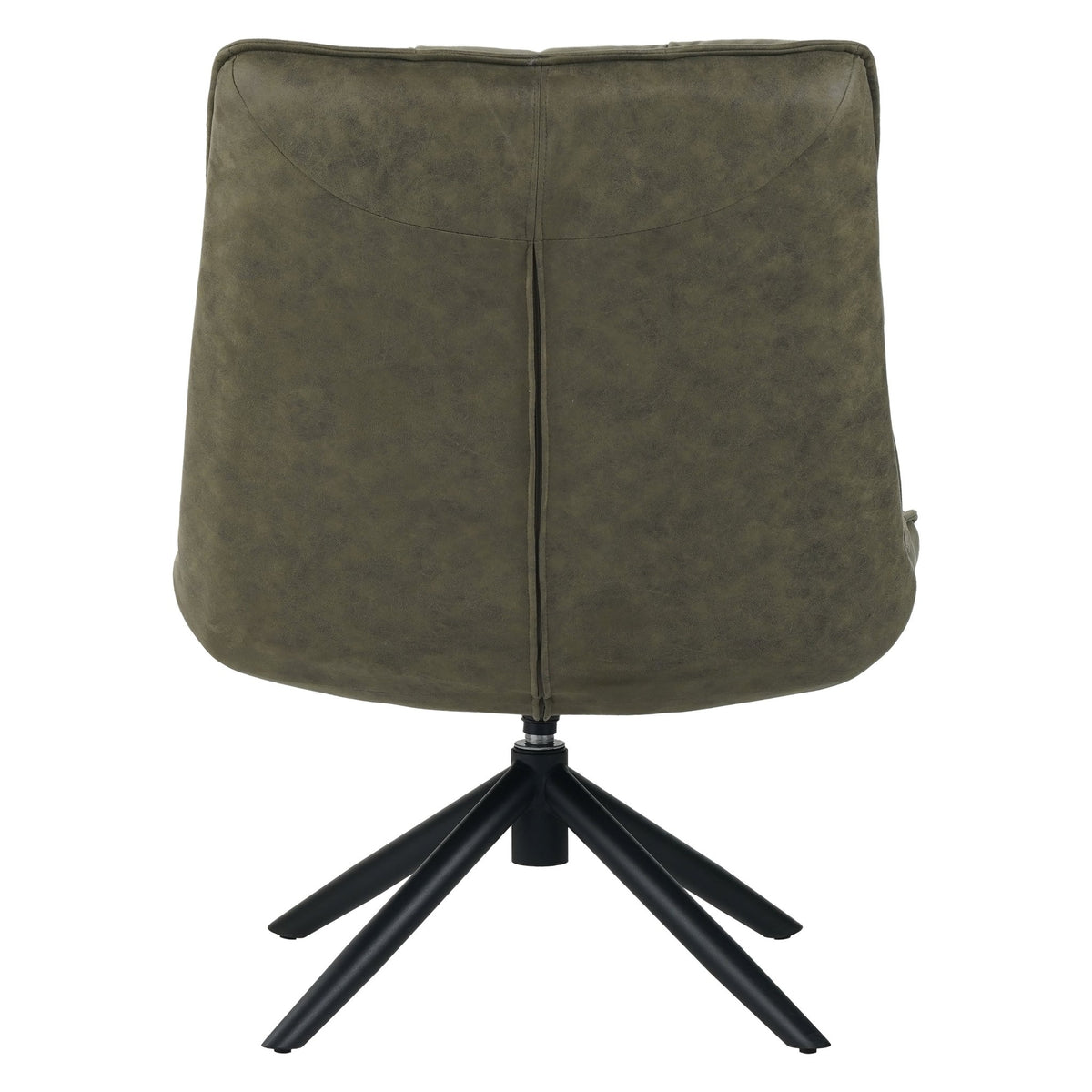 Armchairs - Industrial swivel armchair green eco - leather 360° rotatable Yuki - Dimehouse