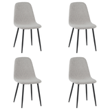 Dining room chairs - Set of 4 Scandinavian Dining room chairs Natural Melange Bouclé Fabric Swift - Without Armrests - Dimehouse