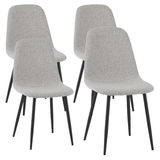 Dining room chairs - Set of 4 Scandinavian Dining room chairs Natural Melange Bouclé Fabric Swift - Without Armrests - Dimehouse