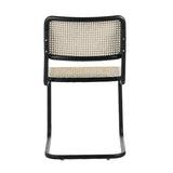 Dining room chair - Tubular frame dining room chair Vester black metal with bamboo webbing - Without Armrests - Dimehouse