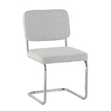 Dining room chairs - Modern Dining room chair Gray Bouclé Fabric Sway - Chrome Frame - Without Armrests - Dimehouse