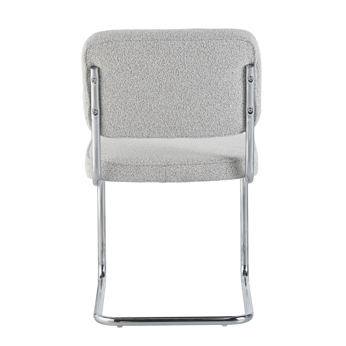 Dining room chairs - Modern Dining room chair Gray Bouclé Fabric Sway - Chrome Frame - Without Armrests - Dimehouse
