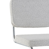 Dining room chairs - Modern Dining room chair Gray Bouclé Fabric Sway - Chrome Frame - Without Armrests - Dimehouse