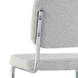 Dining room chairs - Modern Dining room chair Gray Bouclé Fabric Sway - Chrome Frame - Without Armrests - Dimehouse