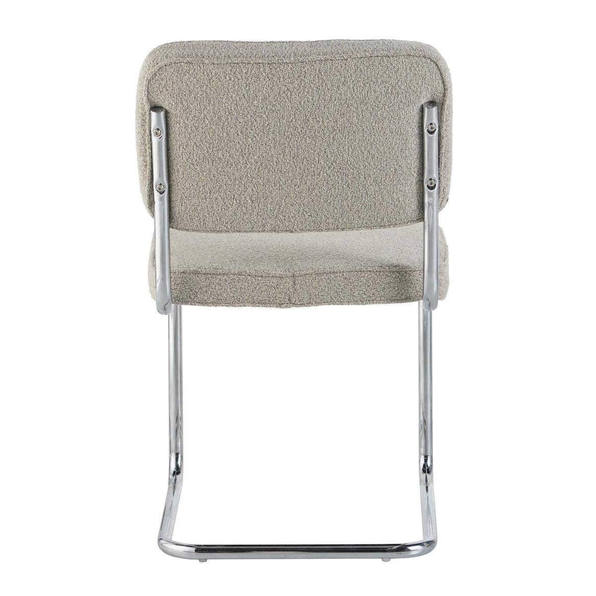 Dining room chairs - Modern Dining room chair Sand color Bouclé Fabric Sway - Chrome Frame - Without Armrests - Dimehouse