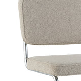 Dining room chairs - Modern Dining room chair Sand color Bouclé Fabric Sway - Chrome Frame - Without Armrests - Dimehouse