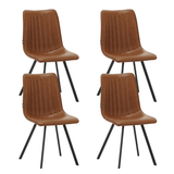 Dining room chairs - Set of 4 Dining room chairs Jimmy PU - artificial leather cognac - Dimehouse