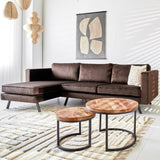 Sofas - 3-seater corner sofa Gino velvet brown left - Dimehouse