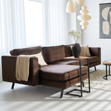 Sofas - 3-seater corner sofa Gino velvet brown left - Dimehouse