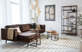 Sofas - 3-seater corner sofa Gino velvet brown left - Dimehouse