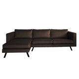 Sofas - 3-seater corner sofa Gino velvet brown left - Dimehouse