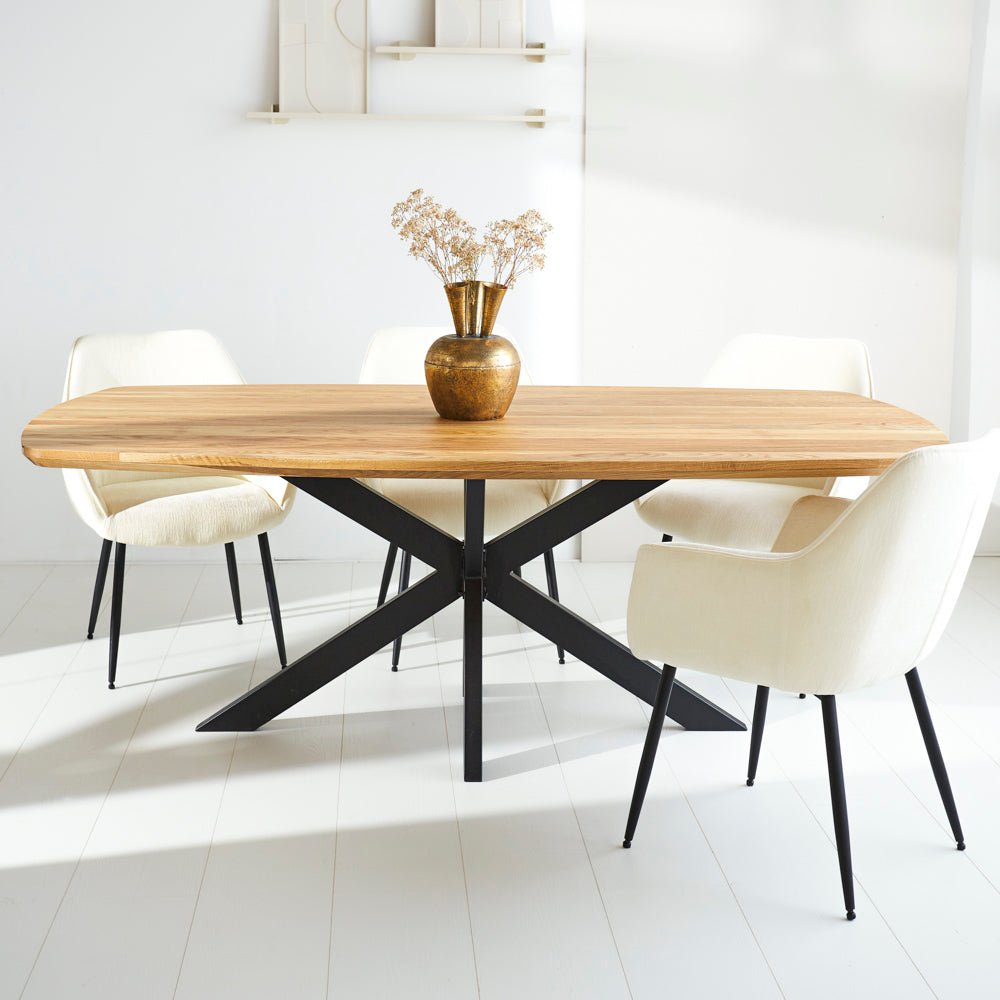 Dining tables - Dining table Mikkel Oak Danish Oval Matrix Frame Small - Dimehouse