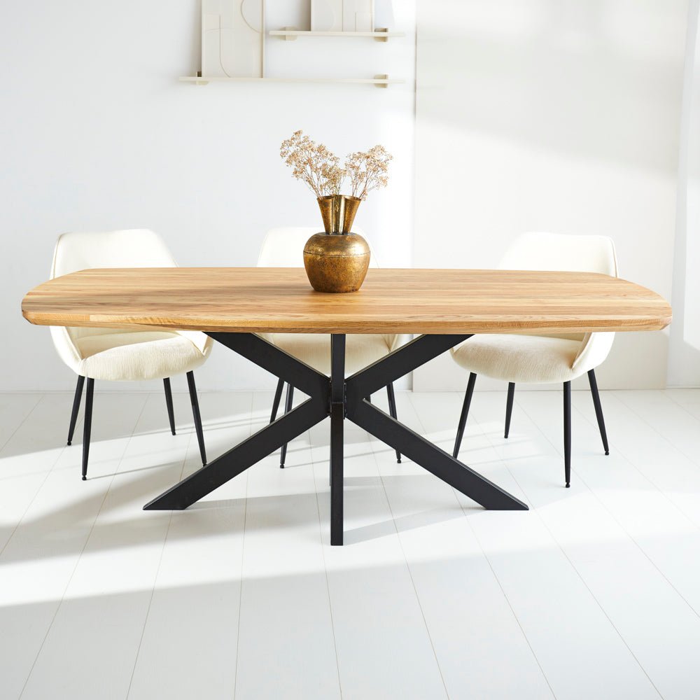Dining tables - Dining table Mikkel Oak Danish Oval Matrix Frame Small - Dimehouse